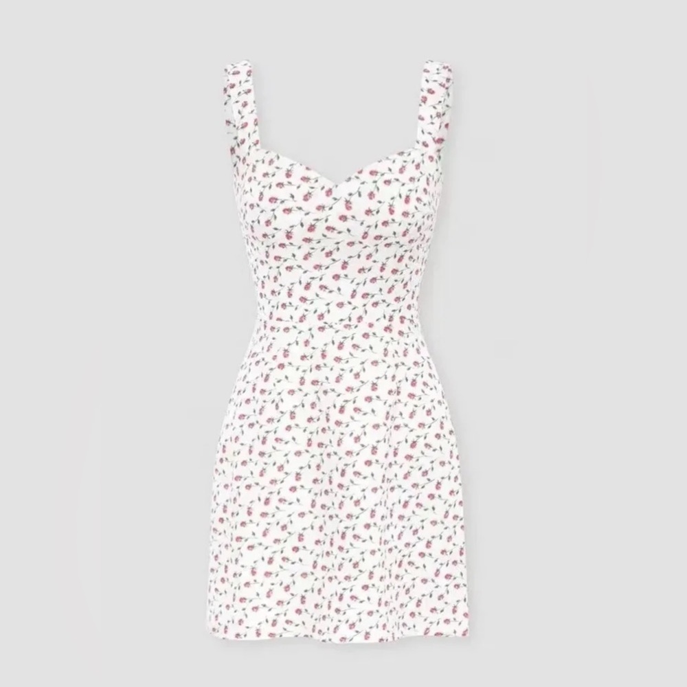 Miso Flax Floral Halter Mini Dress Reformation